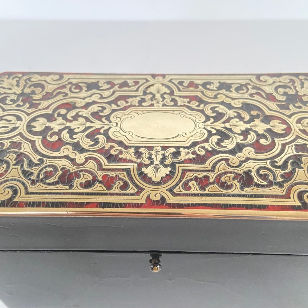 Napoleon III boule marquetry small hinged box - Picture 13 of 15